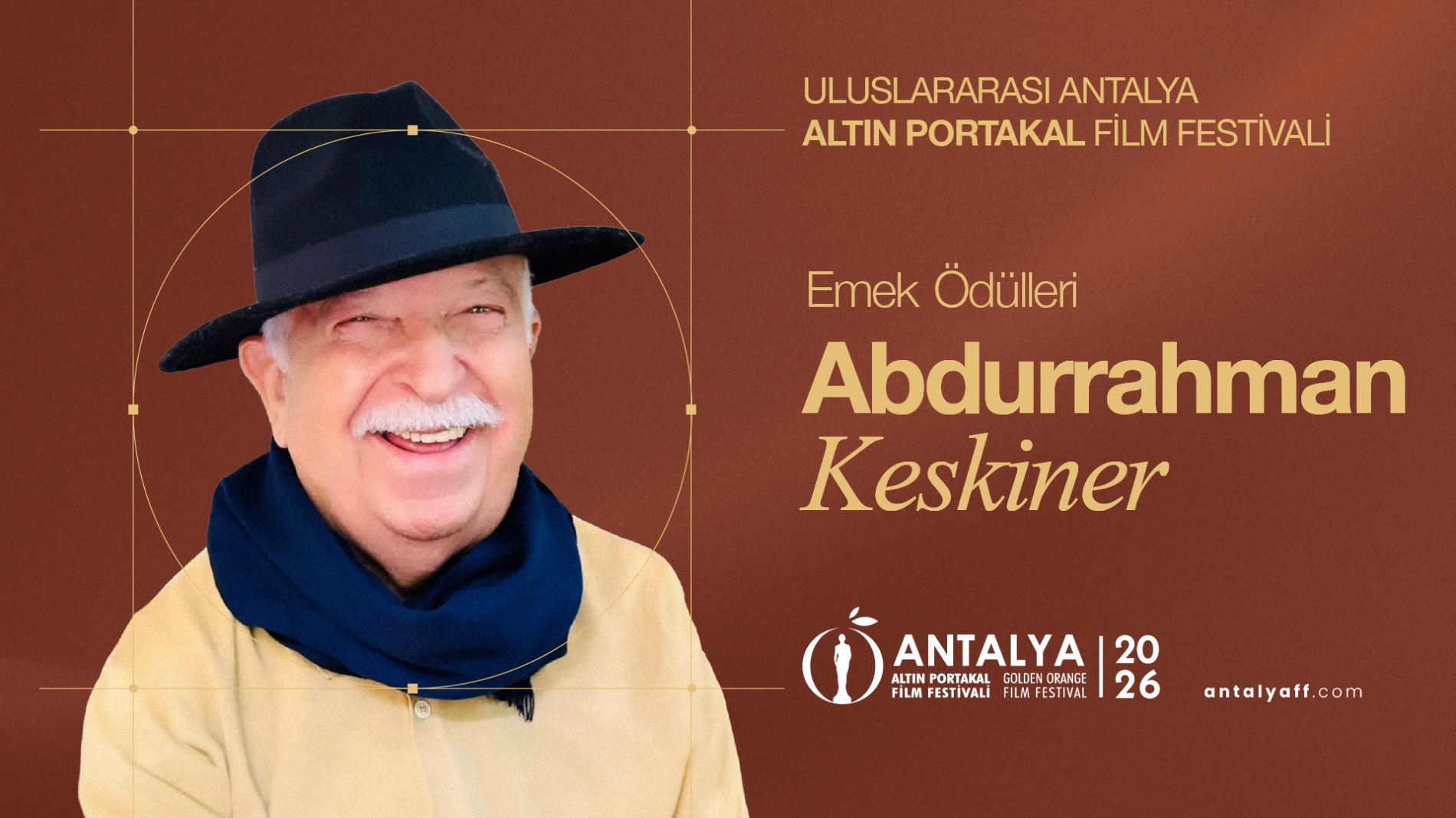 Altın Portakal’da Sinema Emek Ödülü Abdurrahman Keskiner’e Verilecek!