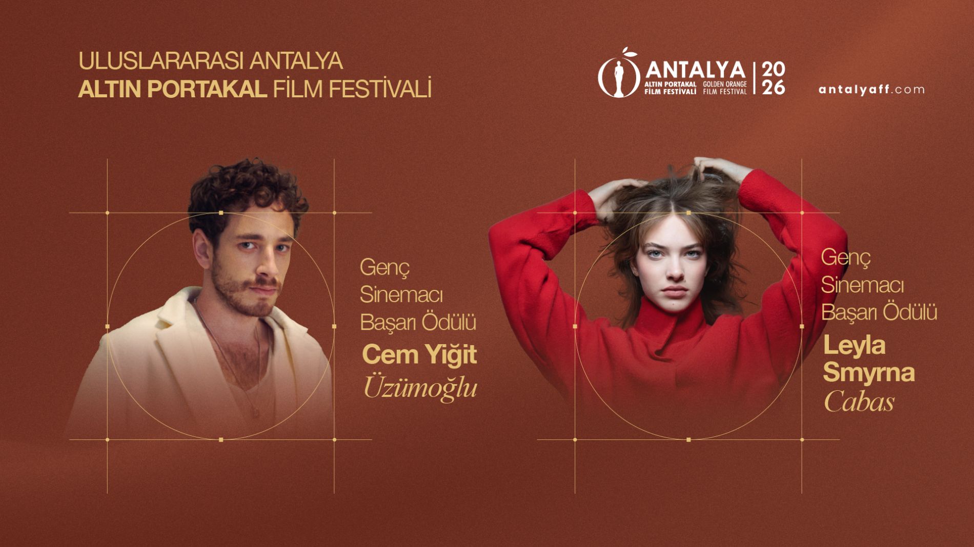 Altın Portakal’ın Genç Başarı Ödülleri Cem Yiğit Üzümoğlu ve Leyla Smyrna Cabas’a